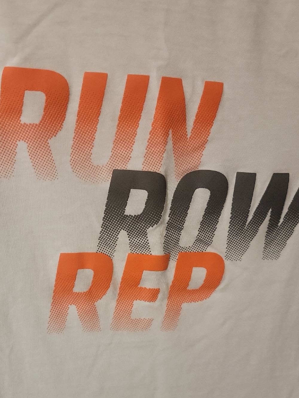 Orangetheory RUN ROW REP Short Sleeve Raglan Tee - White/Gray/Orange - Picture 4 of 6